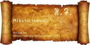 Mikita Hannó névjegykártya